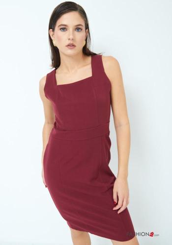 sleeveless pencil knee-length Dress with split - ph 2