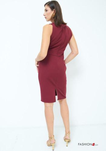 sleeveless pencil knee-length Dress with split - ph 3