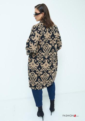 Cappotto in Cotone maniche lunghe con colletto Fantasia batik con bottoni - ph 3
