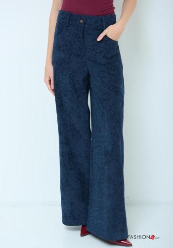 Tiermuster wide leg Hose mit Knöpfen mit Reißverschluss mit Taschen - ph 2