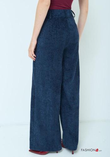 Tiermuster wide leg Hose mit Knöpfen mit Reißverschluss mit Taschen - ph 3