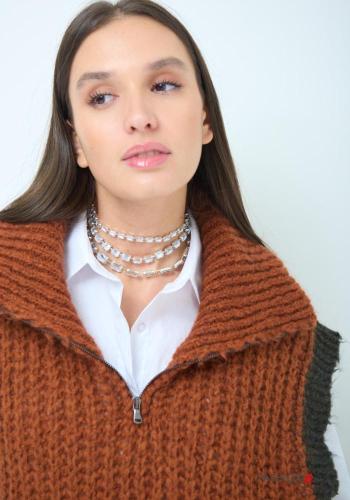 sleeveless with collar Mohair Sweater with zip - ph 2