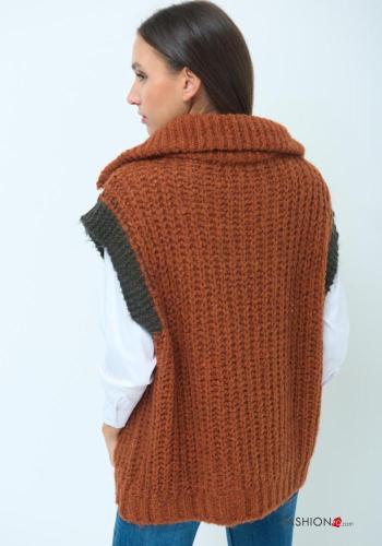 sleeveless with collar Mohair Sweater with zip - ph 4