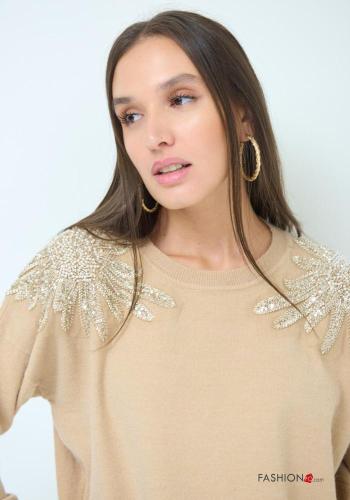 long sleeve crew neck Sweater with sequins - ph 2