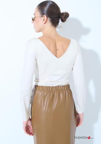 backless Long sleeved top with v-neck - ph 3