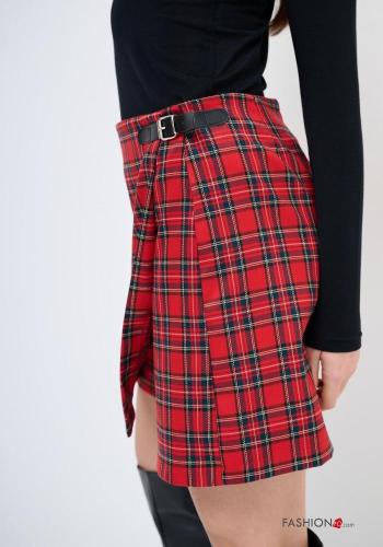 Falda pantalón con hebilla corto Estampado tartán - ph 4