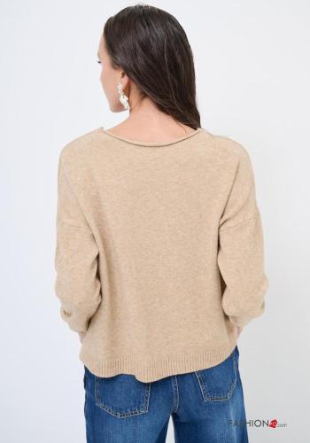 long sleeve crew neck Sweater with pockets - ph 3
