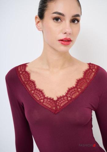 Maglietta a manica lunga pizzo scollo a V - ph 2