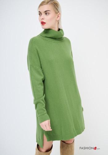 Abito maniche lunghe corto a collo alto con spacco - ph 2