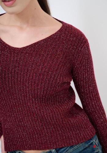 Lurex Strickpullover mit V-Ausschnitt - ph 3