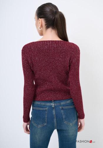 Lurex Strickpullover mit V-Ausschnitt - ph 4