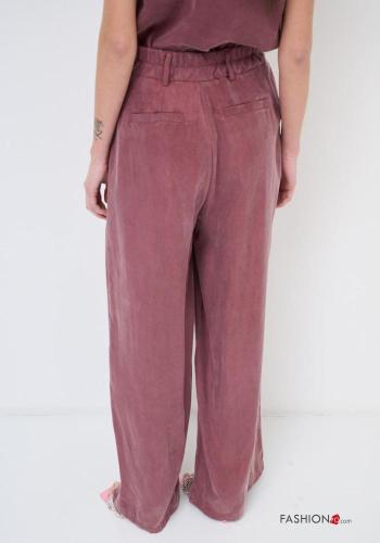 wide leg Trousers with elastic with zip with buttons with pockets - ph 3