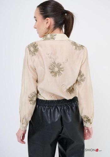 Embroidered long sleeve with collar Shirt with buttons - ph 3