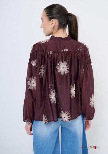 Embroidered oversized long sleeve Shirt with buttons - ph 4