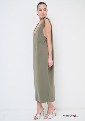 sleeveless backless Dress with split plunging neckline - ph 2