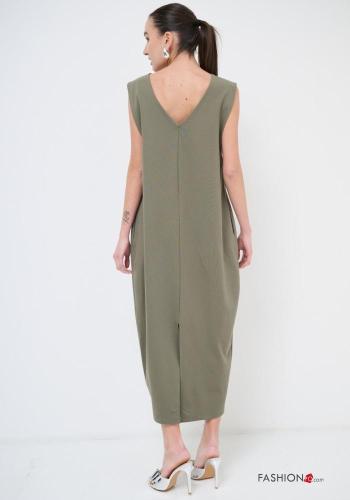 sleeveless backless Dress with split plunging neckline - ph 3