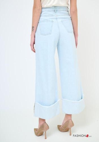 Jeans en Coton à boutons avec fermeture éclair avec poches - ph 3