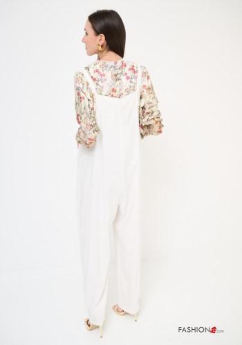 verstellbarer wide leg Latzhose mit Taschen - ph 3