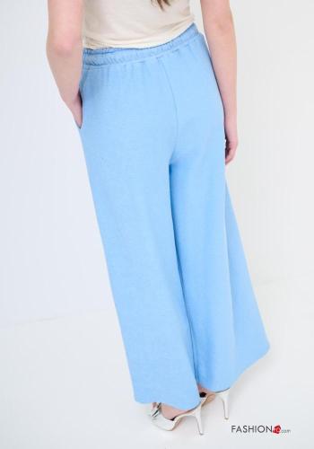 wide leg Cotton Trousers with pockets with elastic - ph 4