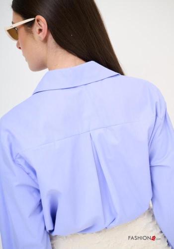 Camisa de Algodón manga larga con cuello con botones con bolsillos - ph 3