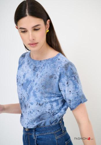 T-shirt in Cotone maniche corte girocollo Fantasia astratta - ph 2