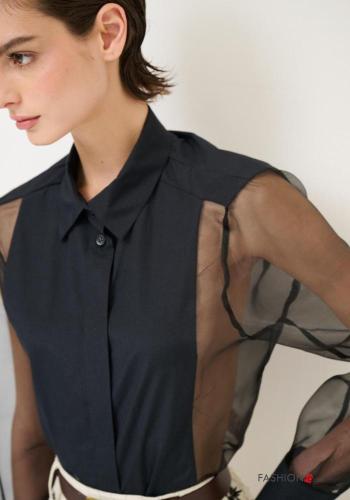 Chemise en Coton tulle à collet à boutons - ph 2