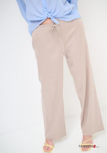 Pantalone wide leg con tasche con elastico - ph 2