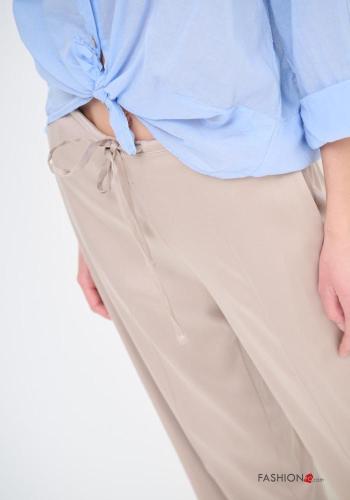Pantalone wide leg con tasche con elastico - ph 3