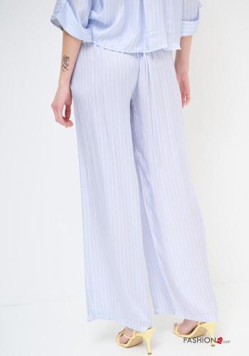 Pantalone wide leg Fantasia righe con tasche con elastico - ph 3