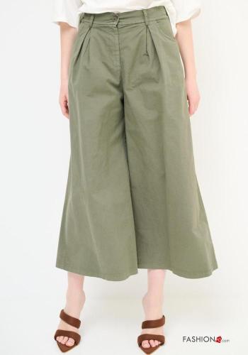 Pantalone in Cotone wide leg con tasche con bottoni con zip - ph 2