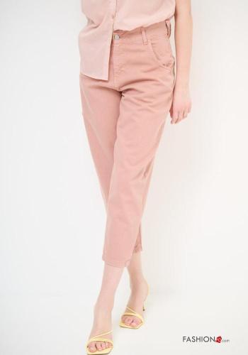 denim Cotton Trousers with buttons with zip with pockets - ph 2