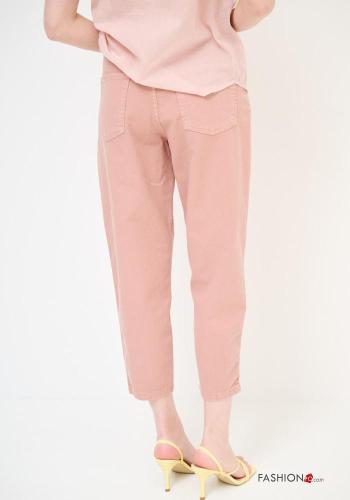 denim Cotton Trousers with buttons with zip with pockets - ph 3