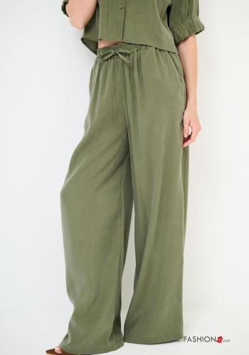 Pantalone wide leg con tasche con elastico - ph 2