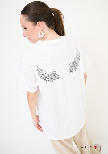 T-shirt en Coton manches courtes col rond imprimé - ph 3