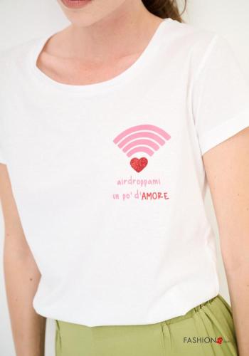 T-shirt in Cotone maniche corte girocollo Fantasia stampata - ph 2