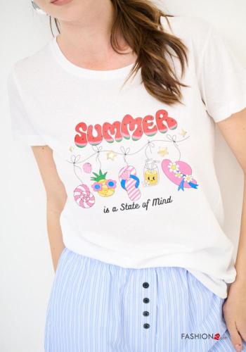 T-shirt in Cotone maniche corte girocollo Fantasia stampata - ph 2