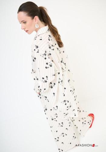 Camicia in Cotone maniche lunghe con colletto Fantasia stampata con bottoni - ph 2