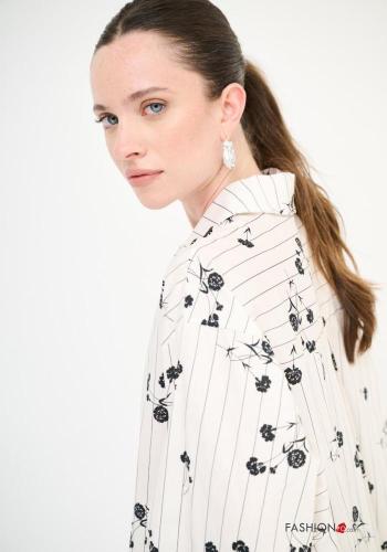Camicia in Cotone maniche lunghe con colletto Fantasia stampata con bottoni - ph 3
