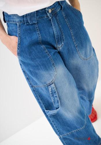 denim Cotton Jeans with buttons with zip with pockets - ph 3