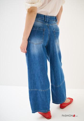 denim Cotton Jeans with buttons with zip with pockets - ph 4