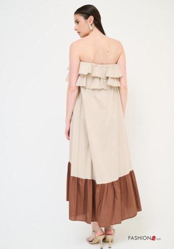 sleeveless Cotton Dress with flounces with elastic - ph 2