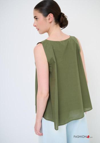 Top in Cotone senza maniche scollo a V con fodera - ph 2