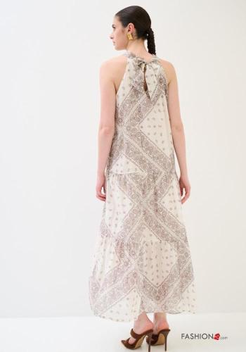 Paisley-print sleeveless Dress with bow - ph 2