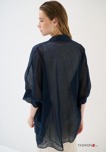 Camicia in Cotone oversize con colletto con bottoni maniche a tre quarti - ph 4