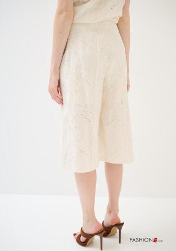 Embroidered Cotton Bermuda with buttons with zip with pockets - ph 4