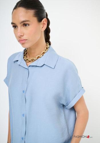 Camicia maniche corte con colletto con bottoni - ph 2