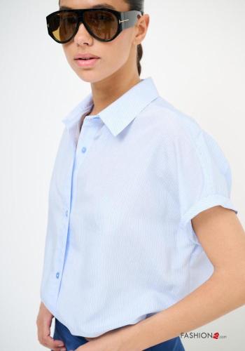 Camicia maniche corte con colletto Fantasia righe con bottoni - ph 2