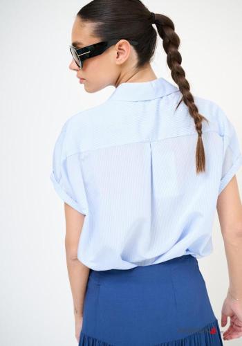 Camicia maniche corte con colletto Fantasia righe con bottoni - ph 3