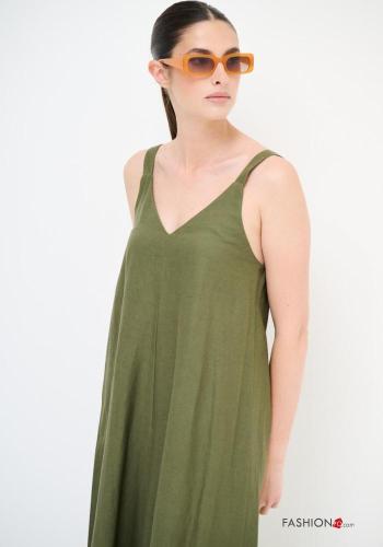 Mono de Lino wide leg sin mangas espalda descubierta con cuello en v - ph 2