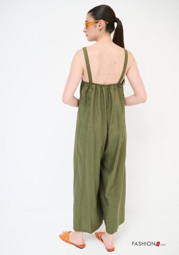 Mono de Lino wide leg sin mangas espalda descubierta con cuello en v - ph 3